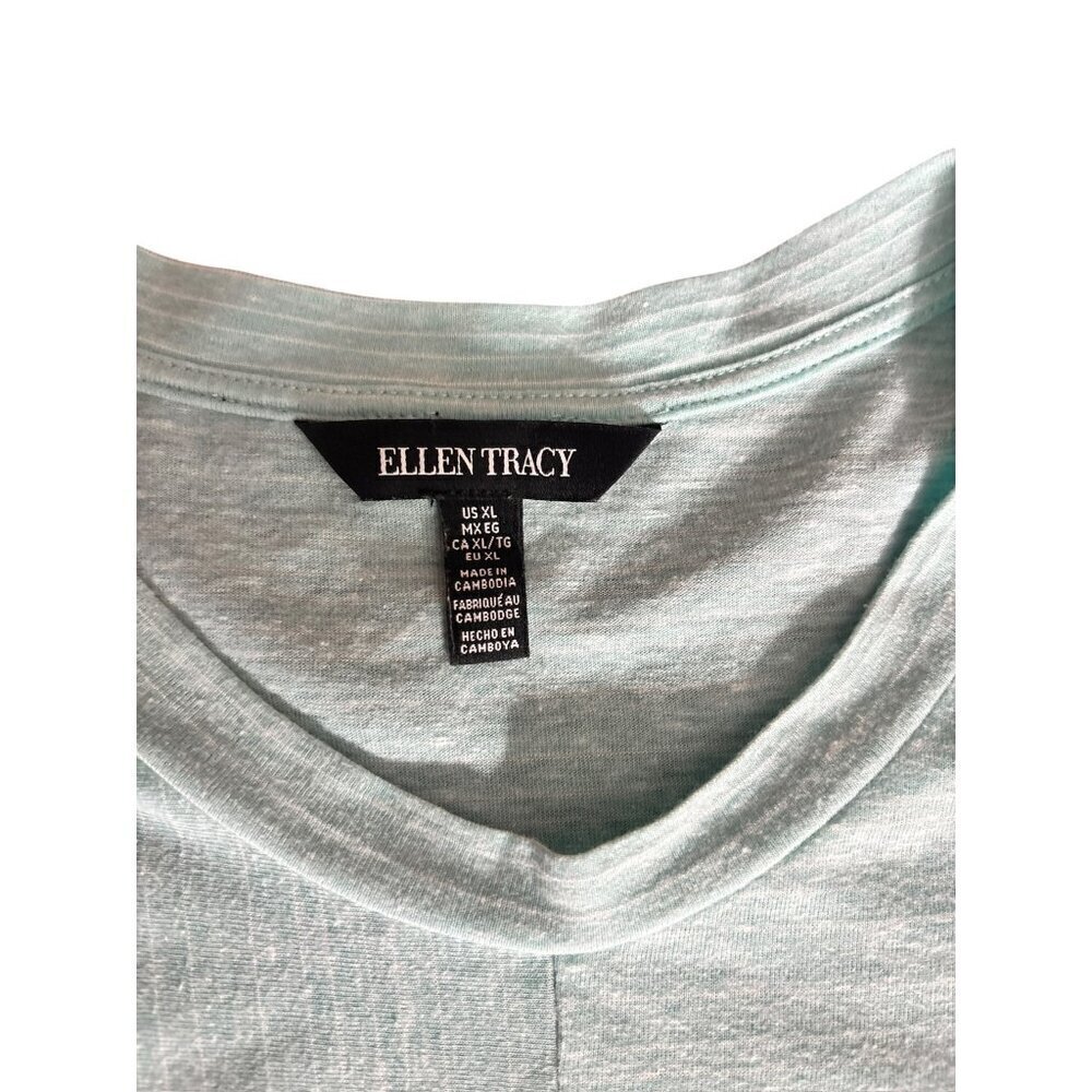 Ellen Tracy Women's Turquoise Lightweight Top - Picture 5 of 7